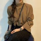 Long-sleeve T-shirt / Midi A-line Lace Skirt