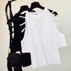 Cut Out 3/4-sleeve T-shirt