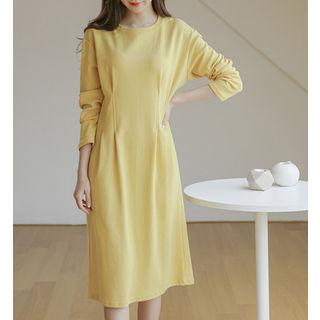 Pintuck Midi T-shirt Dress
