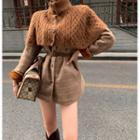 Cable Knit Shawl / Plaid Blazer