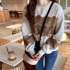 Lace-panel Fleece-lined Sweatshirt