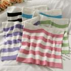 Striped Knit Tube Top In 6 Colors