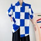 Short Sleeve Checkerboard Shirt