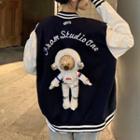 Bear Astronaut Plush Baseball Jacket