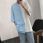 Two-tone Panel Short-sleeve T-shirt
