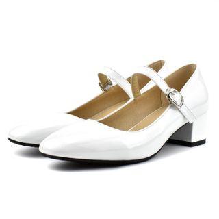 Patent Leather Block Heel Mary Janes