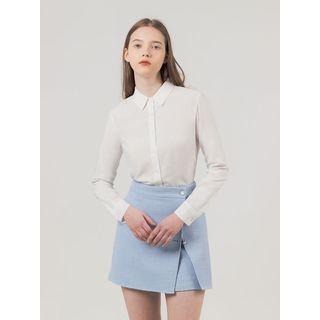 Embroidered Slim-fit Shirt White - One Size