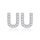Simple And Fashion Letter U Cubic Zircon Stud Earrings Silver - One Size