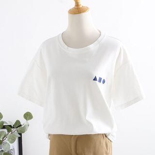 Short-sleeve Geometry Print T-shirt