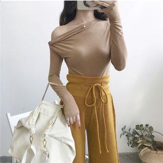 Plain Wide Leg Knit Culottes