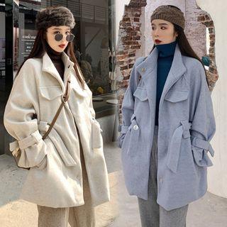 Stand Collar Snap-button Coat