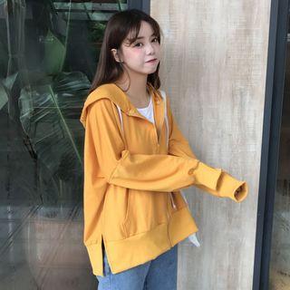 Side-slit Hooded Jacket