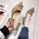 Buckled Flats Pointed Pumps