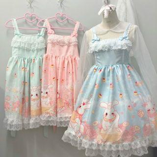 Rabbit Printed Sleeveless A-line Dress