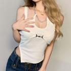 Asymmetric Chain Halter-neck Sleeveless Top