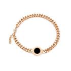 Fashion Simple Plated Rose Gold Roman Numeral Geometric Round 316l Stainless Steel Necklace Rose Gold - One Size
