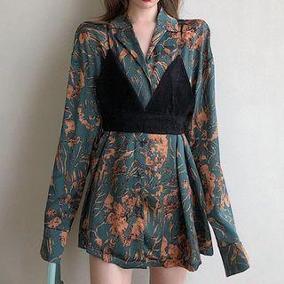 Spaghetti Strap Cropped Top / Printed Shirt