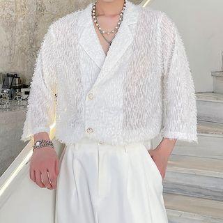 3/4-sleeve Fringed Shirt