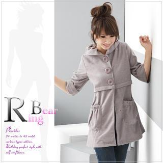 Wool-blend Pocket Front Long Jacket