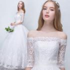 Lace Off-shoulder Wedding Ball Gown