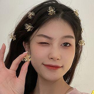 Set Of 4: Floral Hair Claw Set Of 4 - Light Brown - One Size