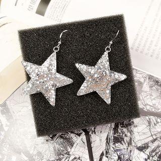 Glittered Star Drop Earrings
