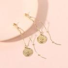 Alloy Coin Fringed Earring 1 Pair - Gold - One Size