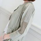 Lace-detailed Sleeve Drawstring-waisted Jacket