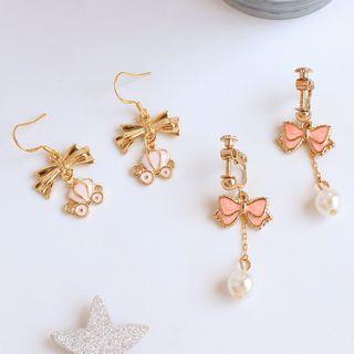 Bow Hook Drop Earring / Clip-on Earring (various Designs)
