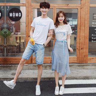 Couple Matching Short-sleeve Top+skirt / T-shirt