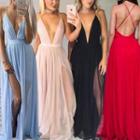 Cross-strap Evening Gown