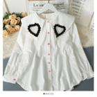 Collar-details Loose Shirt White - One Size