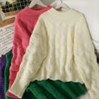 Cable-knit Loose-fit Sweater In 6 Colors