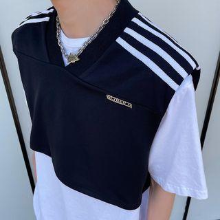 V-neck Striped Cropped Vest