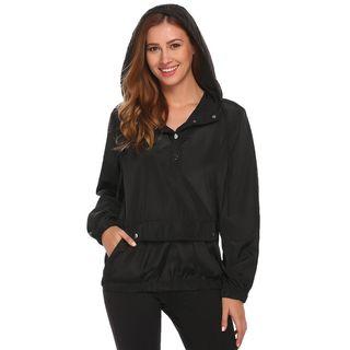Buttoned Plain Hoodie