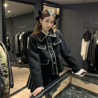 Embroidered Trim Jacket Black - One Size