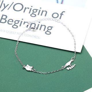 Cat & Fish Bracelet Silver - One Size