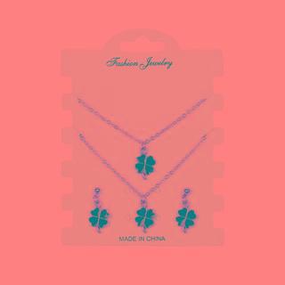 Set: Clover Necklace + Drop Earring