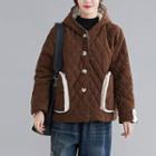 Hooded Padded Button Jacket