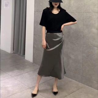 Satin Fitted Skirt