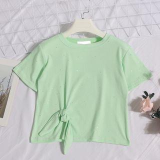 Short-sleeve Front-knot T-shirt