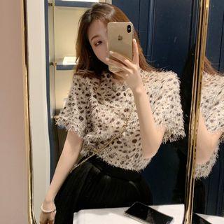 Leopard-print Furry Top As Shown In Figure - One Size