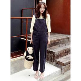 Pocket-detail Suspender Pants