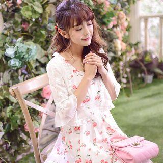 3/4-sleeve Lace Cropped Light Jacket