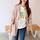 Embroidery Drawstring Parka