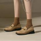 Block-heel Horsebit Patent Loafers