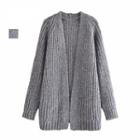 Open Front Chunky-knit Cardigan
