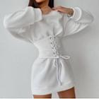 Long-sleeve Lace-up Corset Dress