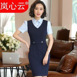 Set: Pinafore Dress + Short-sleeve Shirt