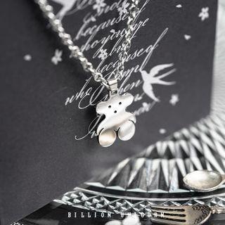 Alloy Bear Pendant Necklace Silver - One Size